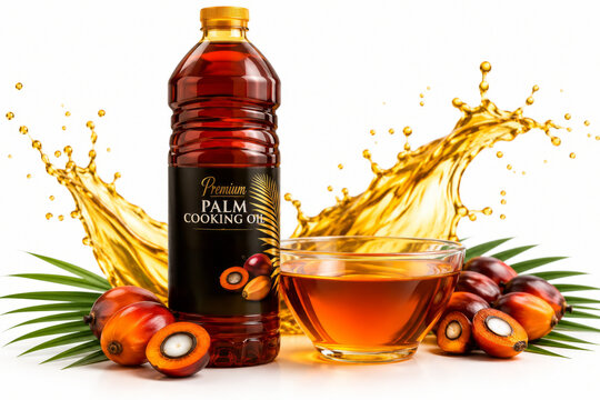 Palm Cooking Oil Bottle With Golden Splash