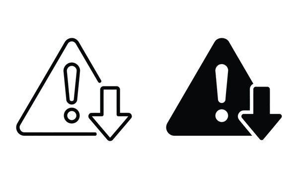 Warning sign with arrow