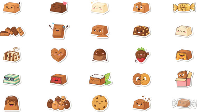 Cute cartoon bread and pastry illustrations