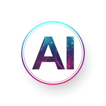 AI Banner Concept In The Digital Style. Minimal Ideas Design Element For Internet Technology. Futuristic Technology Concept Artificial Intelligence