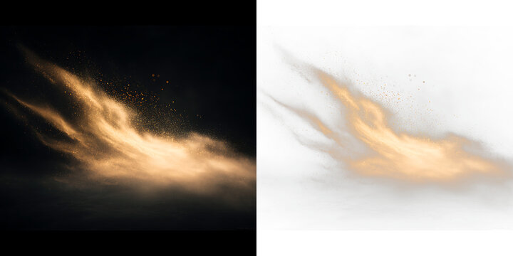 Yellow sand cloud wave with airborne dust and dynamic motion effect