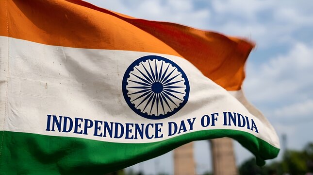 Indian Flag Waving Independence Day India Celebrations Saffron White Green Ashok Chakra