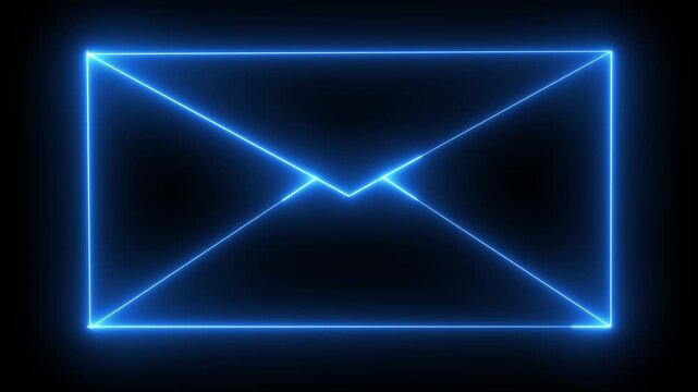 Glowing neon message box icon animation  Message mail box, 4k. Pulsing Neon Blue Message Box Animation
