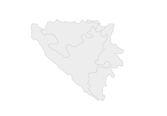 Obraz premium Bosnia and Herzegovina map greyscale. Country outline shape. Vector illustration flat style.