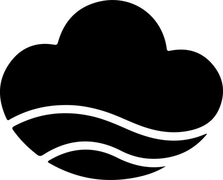 Cloud with waves icon, abstract weather symbol, air and water illustration, climate design, minimal meteorology graphic, modern outline art