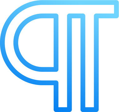 Paragraph text icon with blue gradient stroke outline for paragraph text format pilcrow indent writing typography body section block align on transparent background