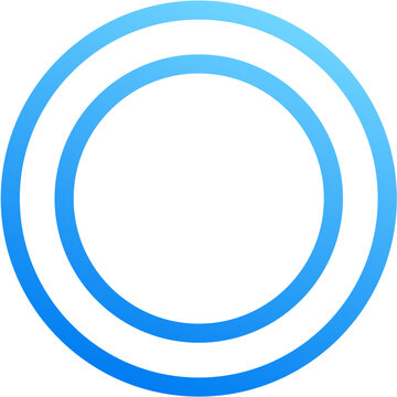 Radio circle icon with blue gradient stroke outline for radio circle option choice button form select input toggle pick empty uncheck on transparent background