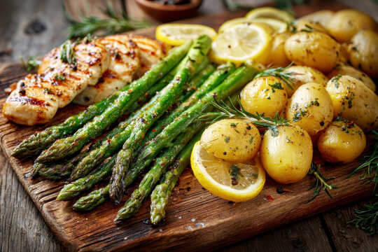 Rustic Asparagus and Eggs Spring Dish &ndash; AI Generative