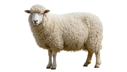 Fluffy white sheep with thick wool standing © Lisa