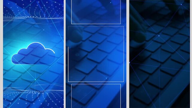 Wind Energy and Earth-Focused Energy Animation  Blue Background. Renewable Power Generation Visualizing Wind Turbines, Electricity Production, Sustainable Sustainability Goals, and Climate Action Moti