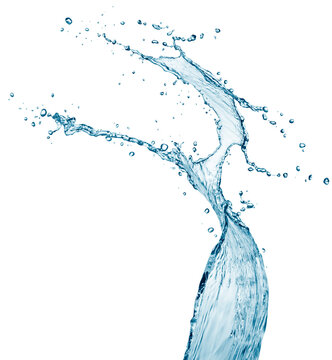 Twisted water splash isolated