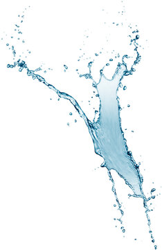 Flowing water splash isolated
