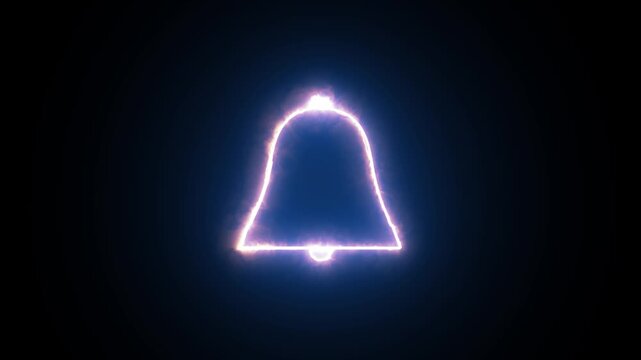 Glowing bell icons ring user mailbox notification alerts. Bell icons animation sparks high tech blue energy arcs. Bell icons graphic updates corporate communication logs.