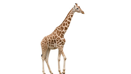 Obraz premium Giraffe walking full body, distinct pattern