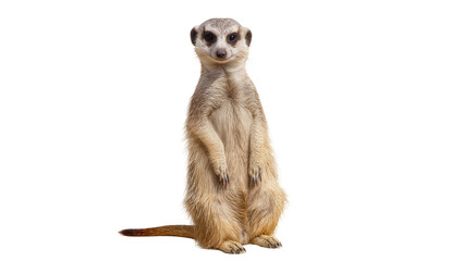 Meerkat standing upright on hind legs, alert posture © Julia