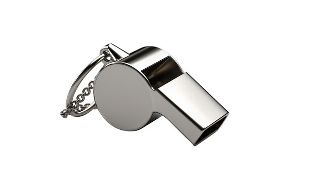 Metal whistle with chain and keyring