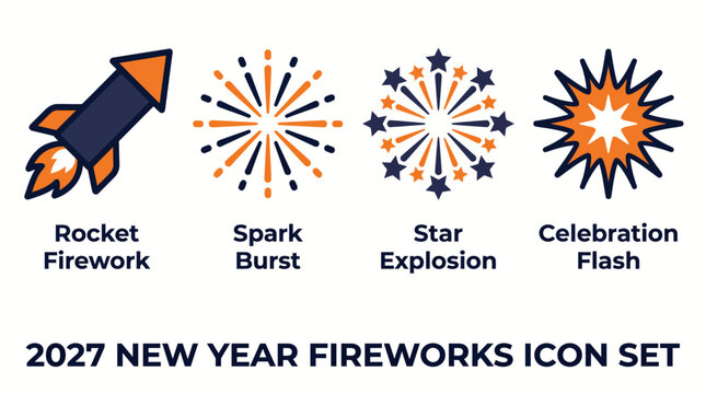 A firework vector art set.
