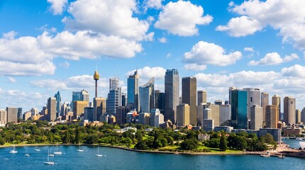Obraz premium Scenery of the Sydney central business district located in New South Wales, Australia