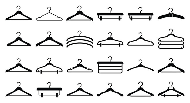 Assorted Clothes Hangers In Black Silhouette hanger