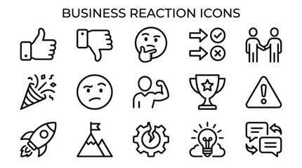 Fototapeta premium Premium Monoline Emoticon Icon Set Modern Outline Emoji Expression Vector Collection