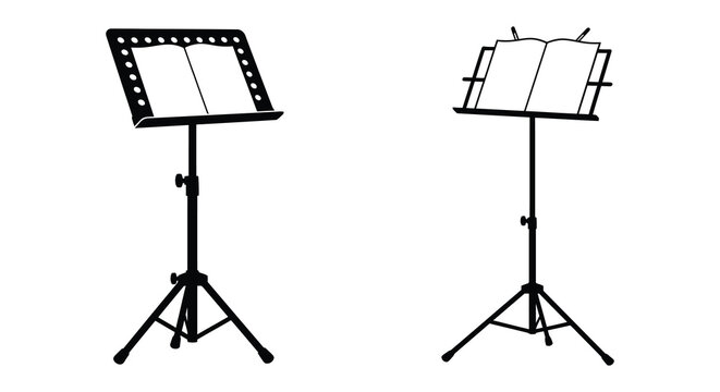 Music Stand Silhouettes Against A White Background Silhouette