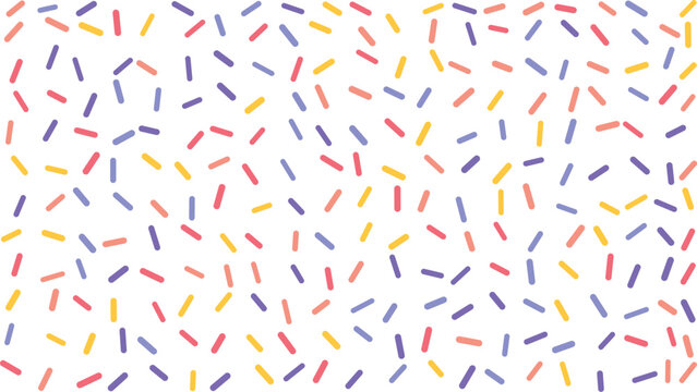Colorful confetti sprinkles pattern on white background festive design element for celebrations and party themes digital illustration