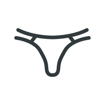 Womans thong underwear line icon vector illustration isolated on white background