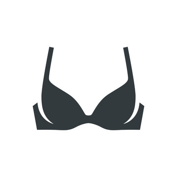 Female brassiere push up bra vector icon flat illustration isolated on white background