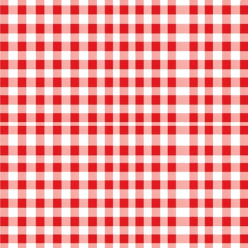 Red and white gingham seamless pattern for picnic table