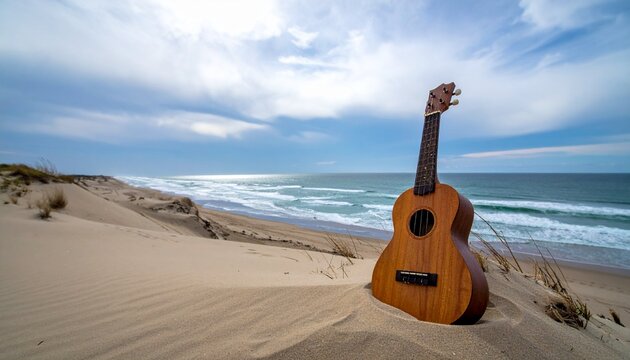 Ukulele Beach Ocean Poster