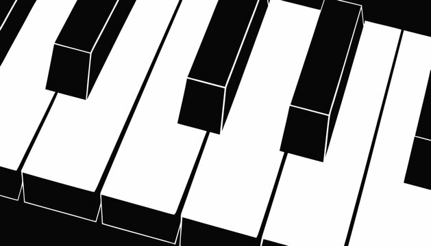 Close-up view of black and white piano keys