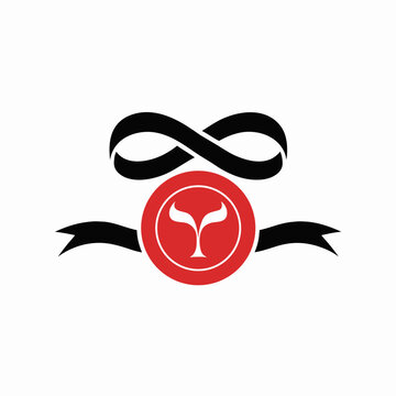 Infinity ribbon and red seal graphic