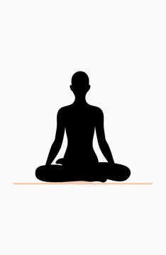 Silhouette of a person meditating in a lotus position