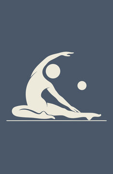 Stylized illustration of a person in a yoga pose, symbolizing health and wellness
