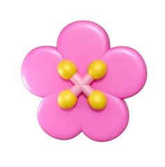 pink Sakura cherry blossom flower isolated 3D render icon © FOTOSPLASH