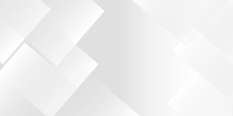 Obraz premium Clean white abstract background with geometric layered shapes.