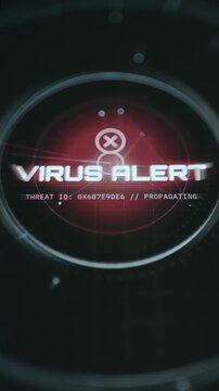 Scanning tool, deep packet inspection in progress with a Virus Alert