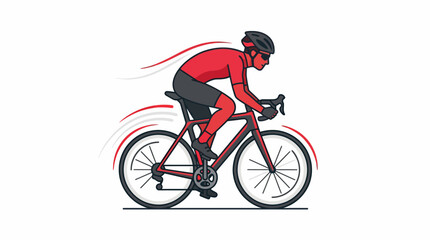 Obraz premium Dynamic Cyclist Speeding Road Bike Vector Illustration