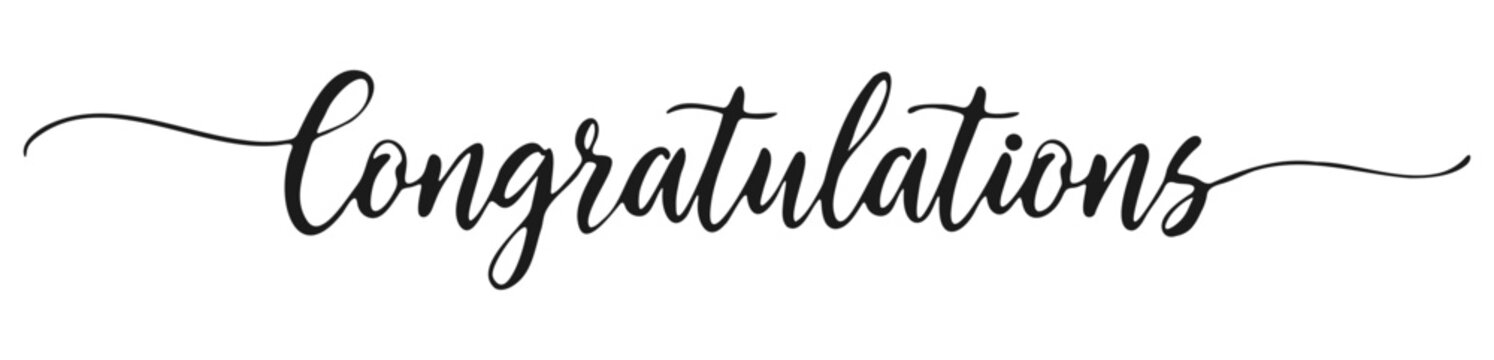 congratulations calligraphy lettering elegant handwritten script typography isolated vector design