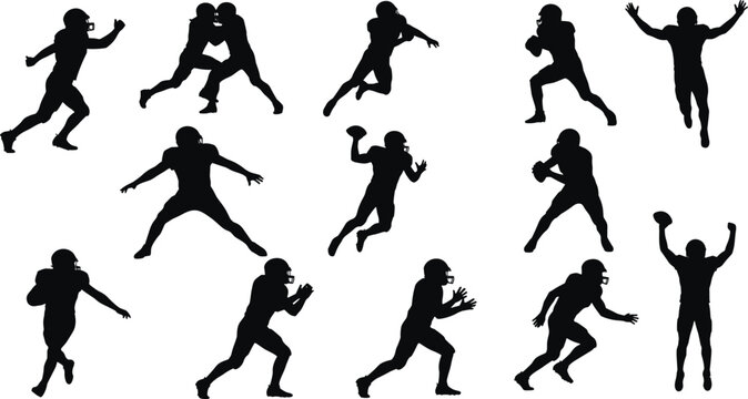 Baseball player silhouette set, softball players batting pitching catching, athletic men sports vector illustration, isolated on white background