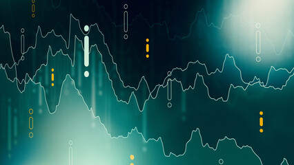Obraz premium Stock exchange trading chart shows fluctuations during market hours