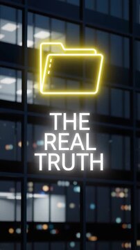 Digital Folder Icon With The Real Truth Text Reveal For Social Media Hook And Clickbait Scam Alert Video Overlay