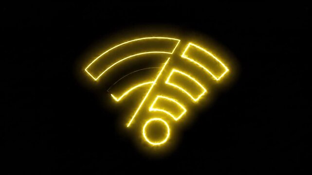 Neon Glowing Wi-Fi Connection Signal Icon Animation Used as a Creative Social Media Overlay and Video Hook Element