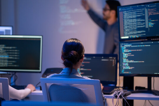 software engineers team developing autonomous AI agents and agentic terminal coding in a cowork environment.Concept of constitutional AI,agentic coding,large language models and reinventing software.