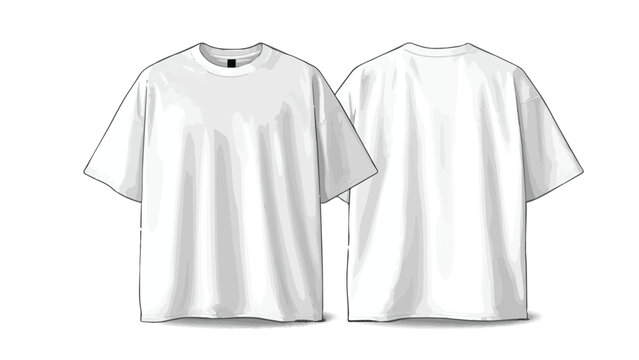 Blank White T-Shirt Mockup for Front and Back View