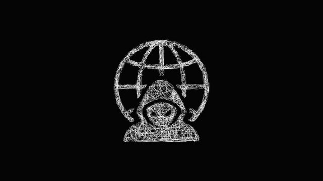 Sketch dark web icon animation - smooth progressive reveal