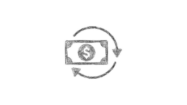 Sketch tax refund icon animation - smooth progressive reveal