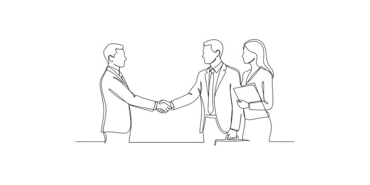 Professional business people shaking hands to reach a deal in a corporate meeting