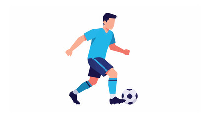 Obraz premium Young male soccer player in action on field, competitive sports scene