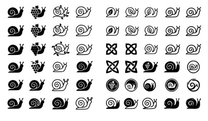 Professional Grape Snail Vector Logo Collection with Elegant Spiral Shell Branding Icons © Sifat
